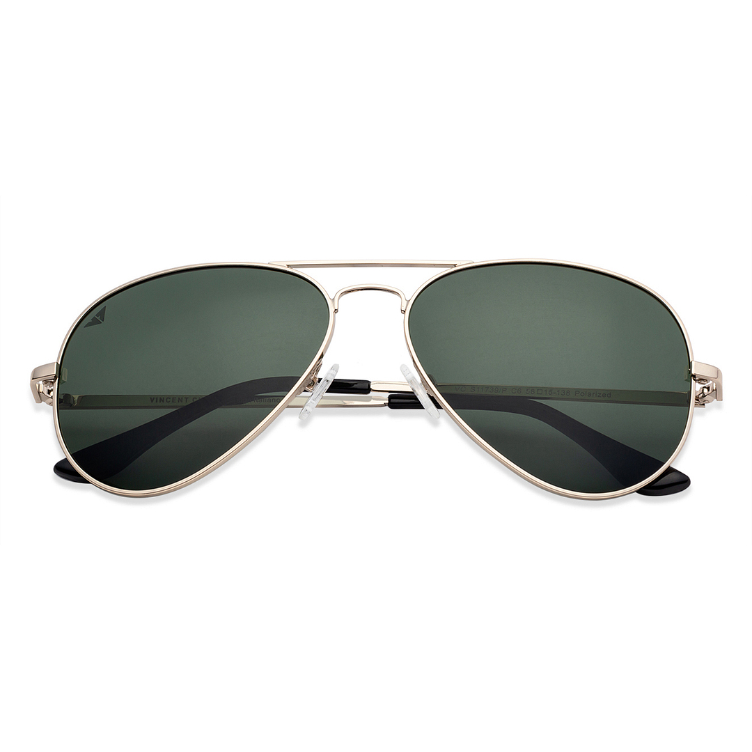 Vincent Chase Online Gold Full Rim Aviator left side