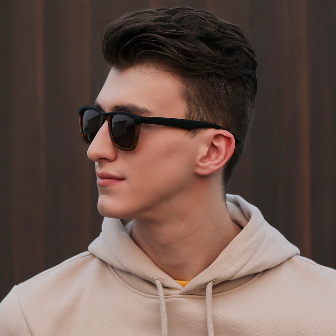 Vincent Chase Polarized Black Full Rim Square left side