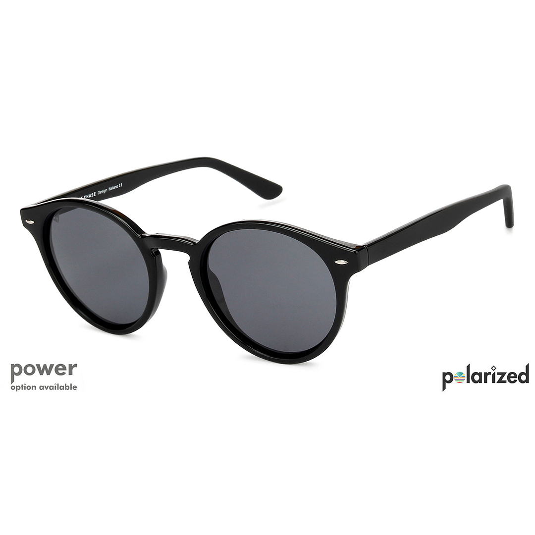 Vincent Chase Polarized Black Full Rim Round left side