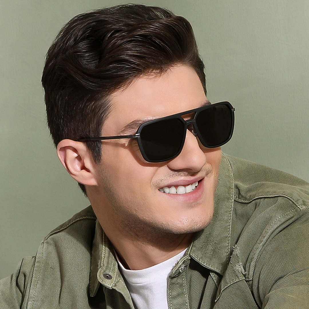 Vincent Chase Polarized Black Full Rim Square left side