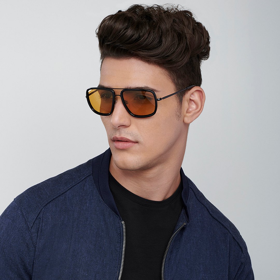 Vincent Chase Polarized Black Full Rim Square left side