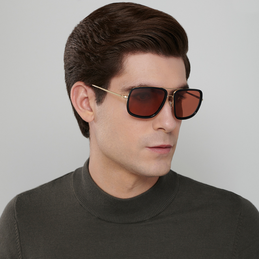 Vincent Chase Polarized Gold Full Rim Square left side