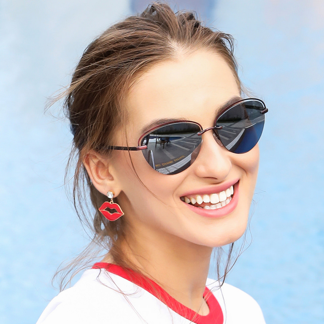 Vincent Chase Online Purple Half Rim Cat Eye left side