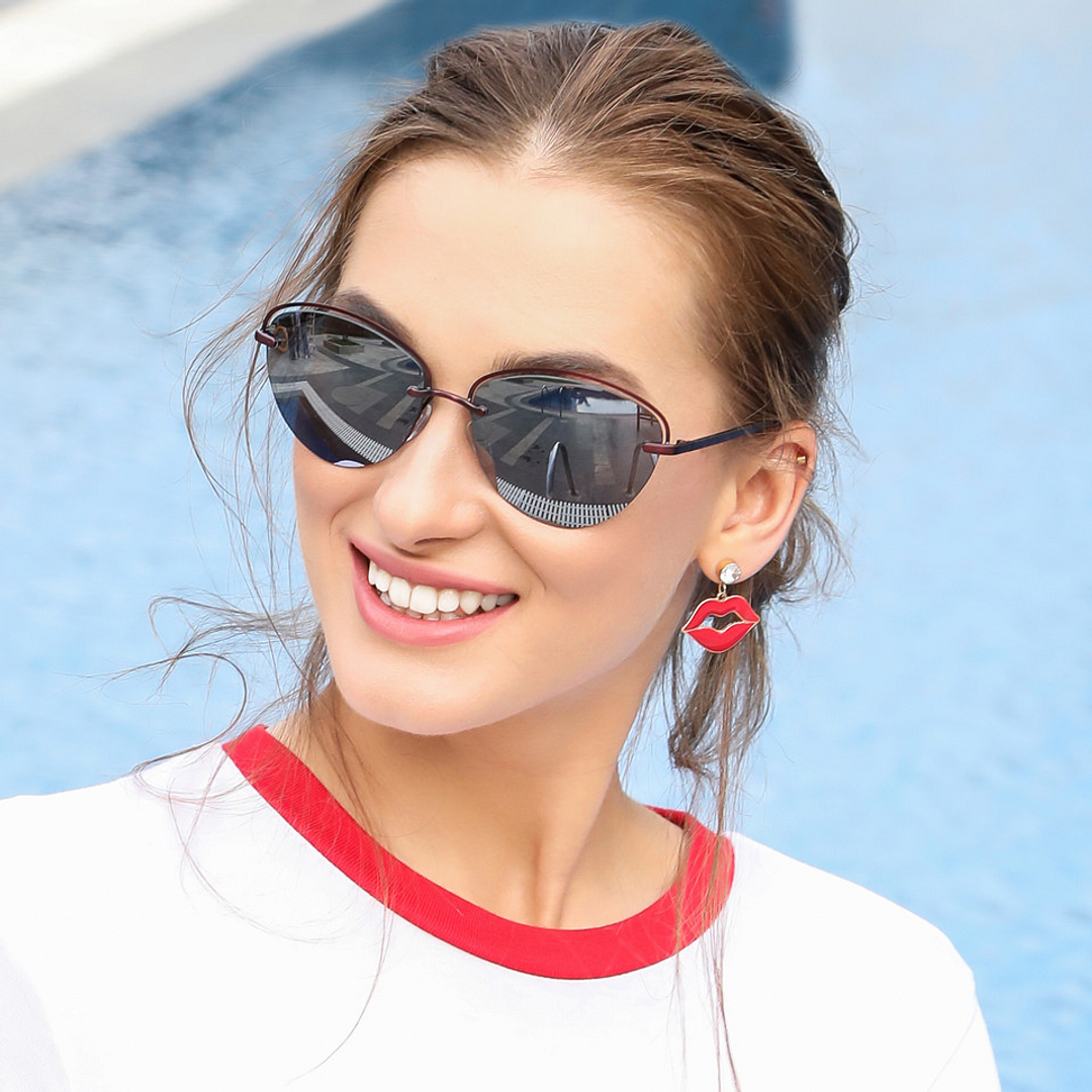 Vincent Chase Online Purple Half Rim Cat Eye right side