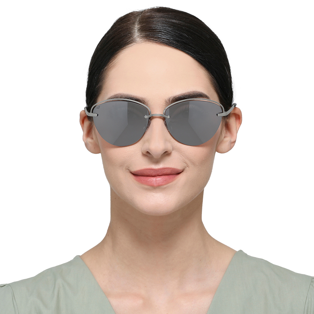 Vincent Chase Online Gunmetal Half Rim Cat Eye right side