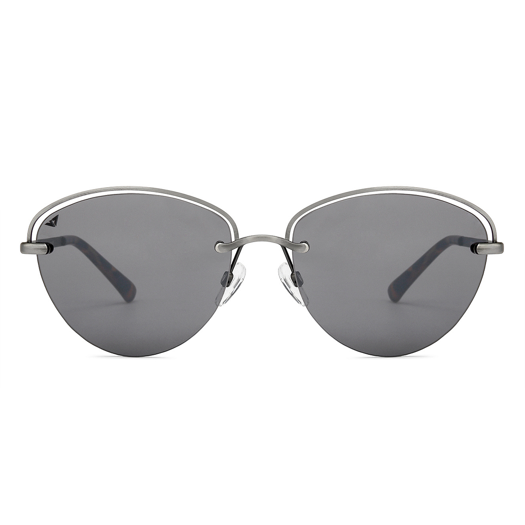 Vincent Chase Online Gunmetal Half Rim Cat Eye left side
