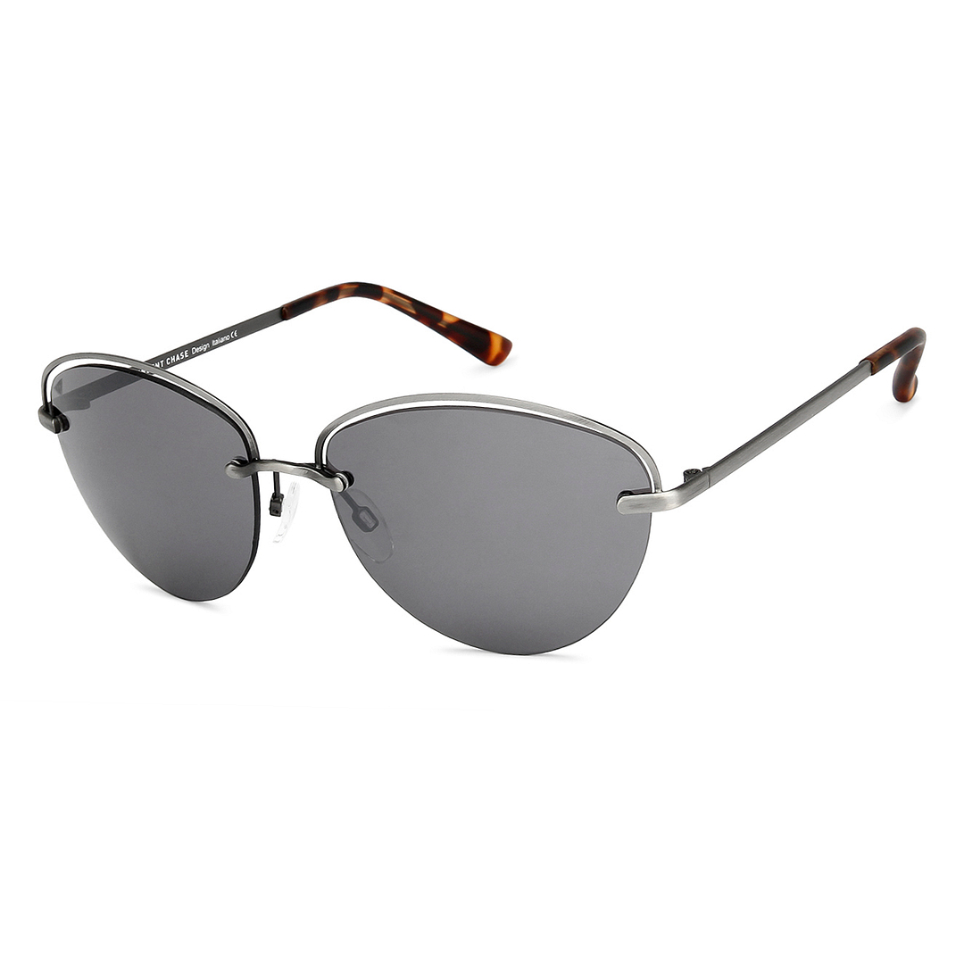Vincent Chase Online Gunmetal Half Rim Cat Eye left side