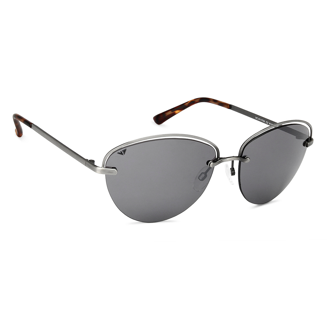 Vincent Chase Online Gunmetal Half Rim Cat Eye left side