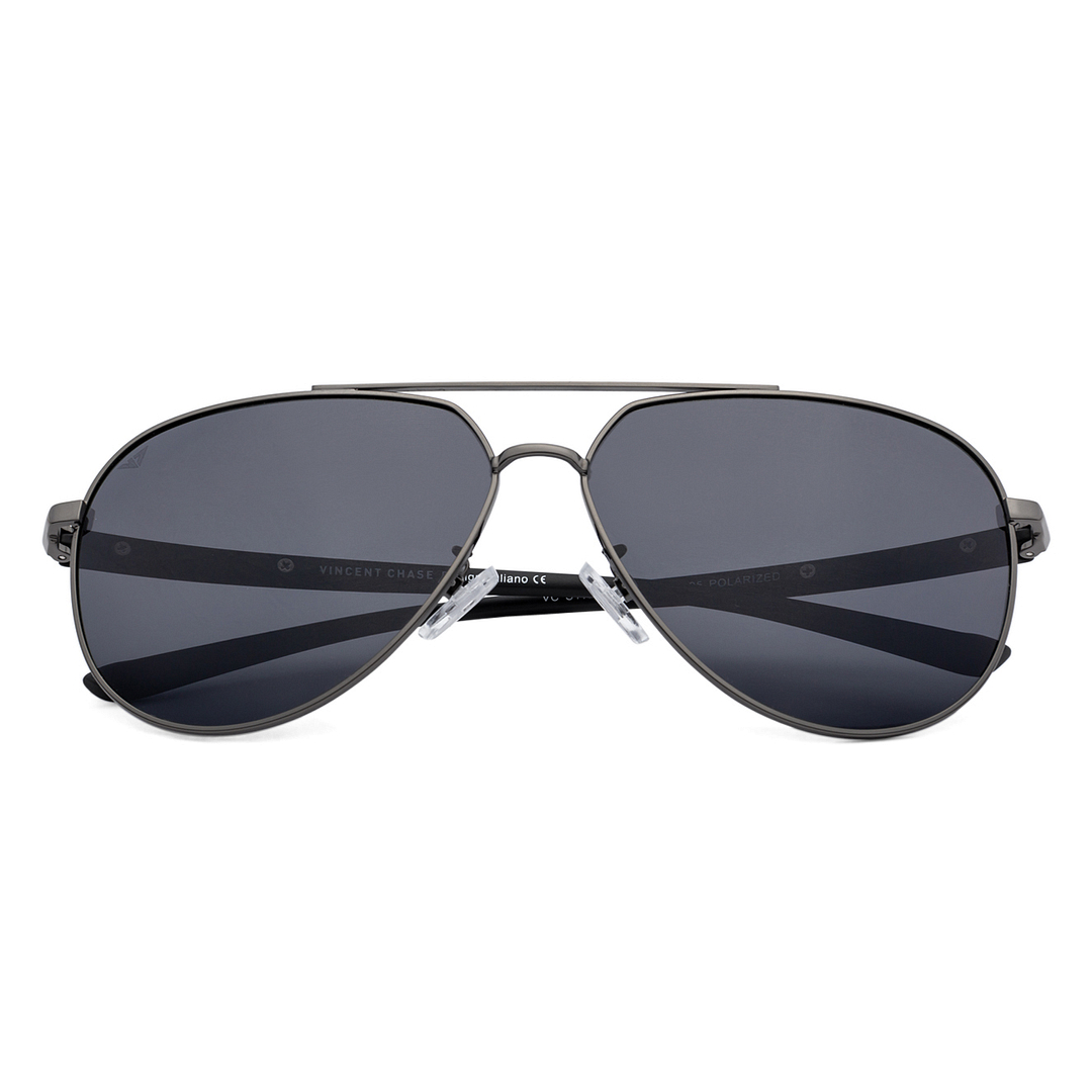 Vincent Chase Online Gunmetal Full Rim Aviator left side