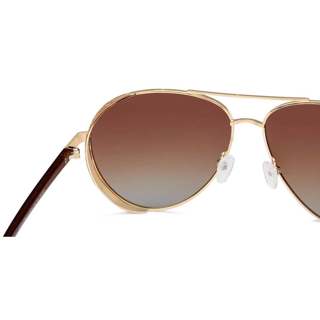 Vincent Chase Online Gold Full Rim Aviator left side