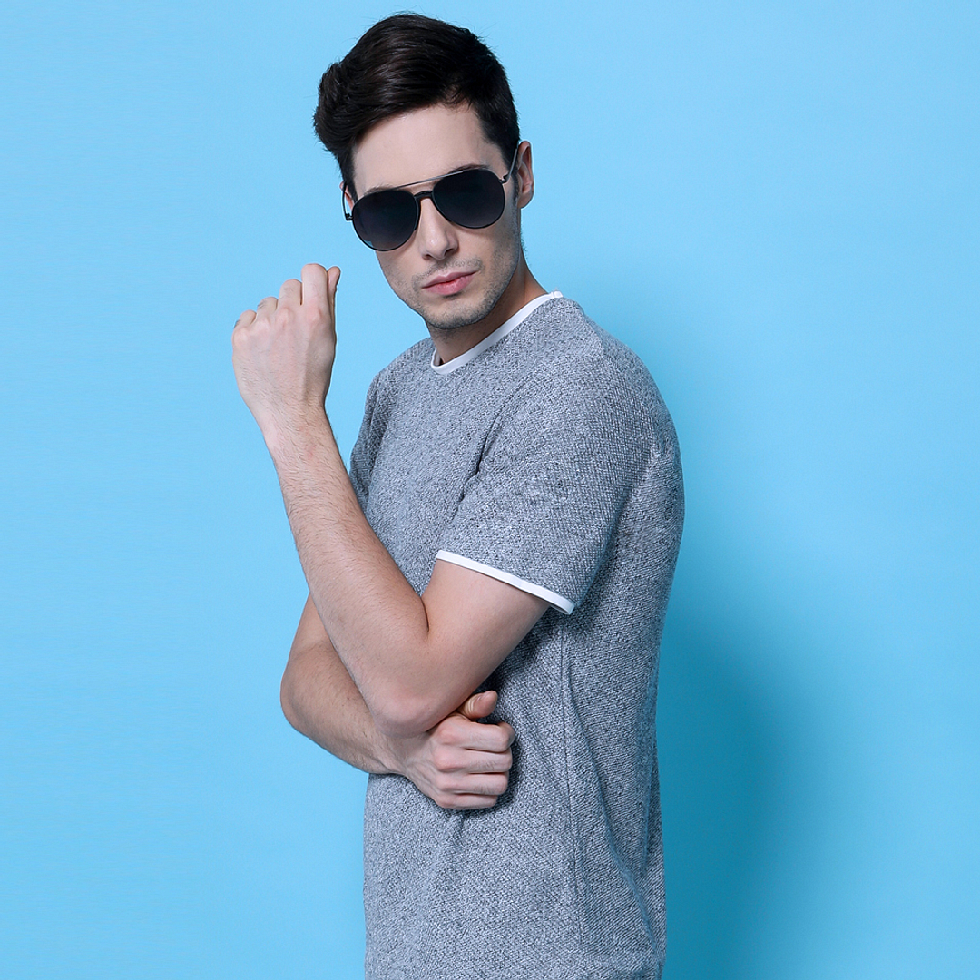 Vincent Chase Online Black Full Rim Aviator left side