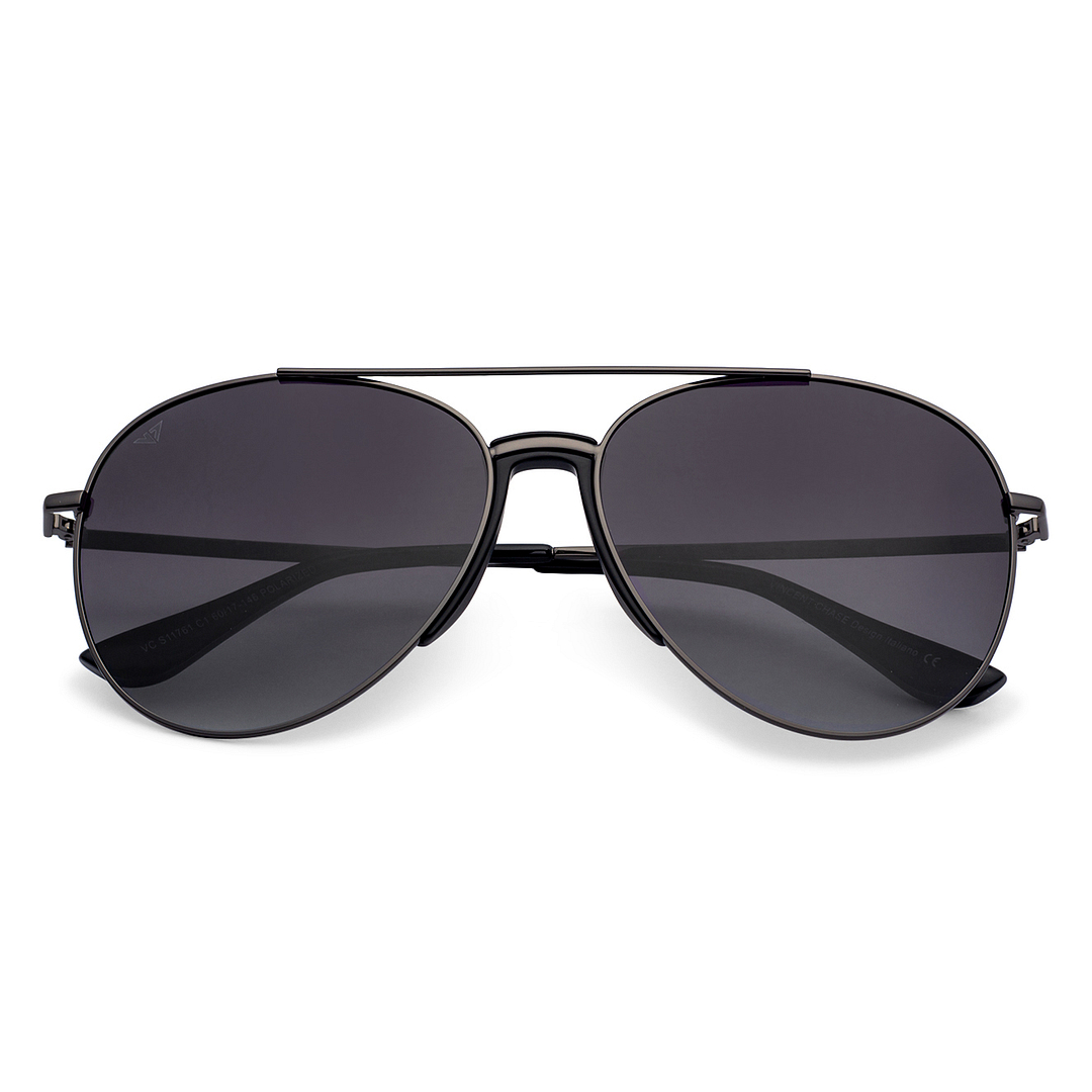 Vincent Chase Online Black Full Rim Aviator left side