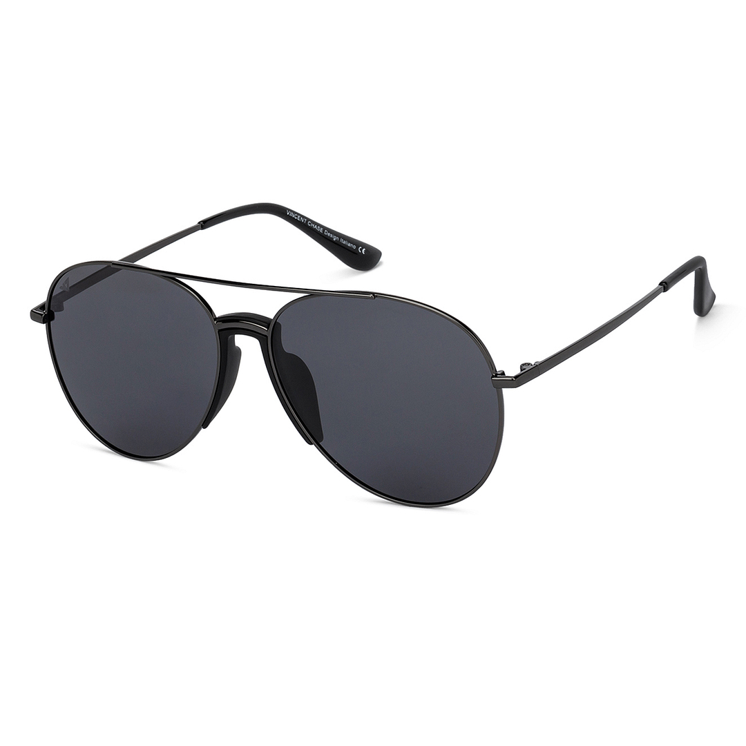 Vincent Chase Online Black Full Rim Aviator left side