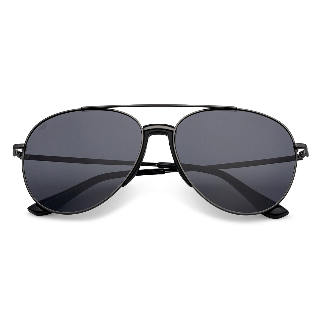 Vincent Chase Online Black Full Rim Aviator left side