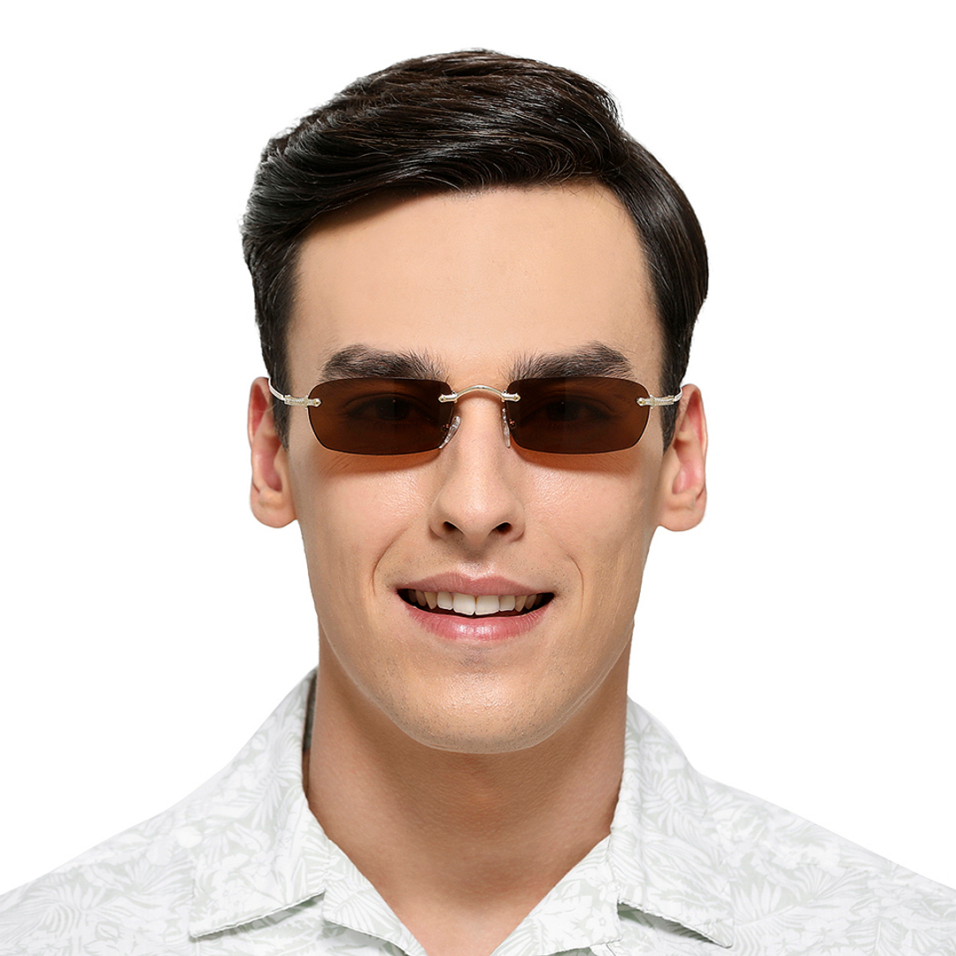Vincent Chase Online Gold Rimless Rectangle right side