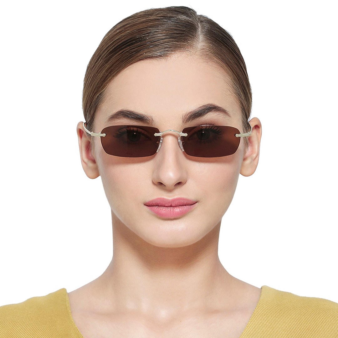 Vincent Chase Online Gold Rimless Rectangle left side