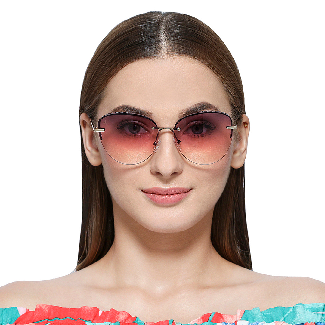 Vincent Chase Online Gold Half Rim Cat Eye right side