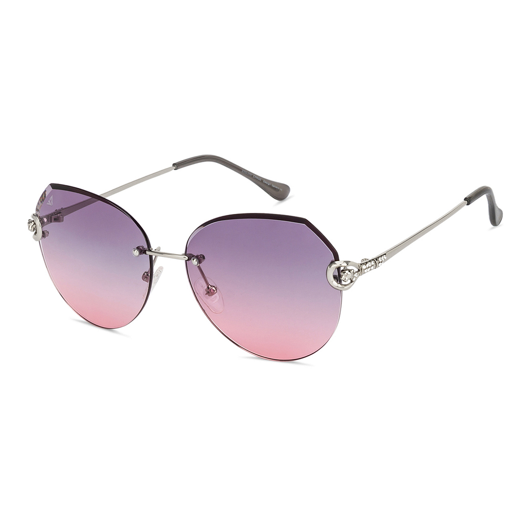 Vincent Chase Online Gunmetal Rimless Round right side