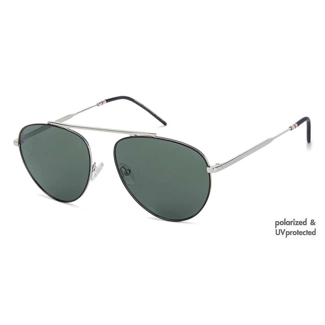 Buy Silver Black Dark Green Full Rim Aviator Vincent Chase Online
