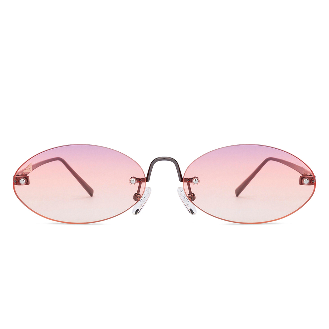 Vincent Chase Online Gunmetal Rimless Round left side
