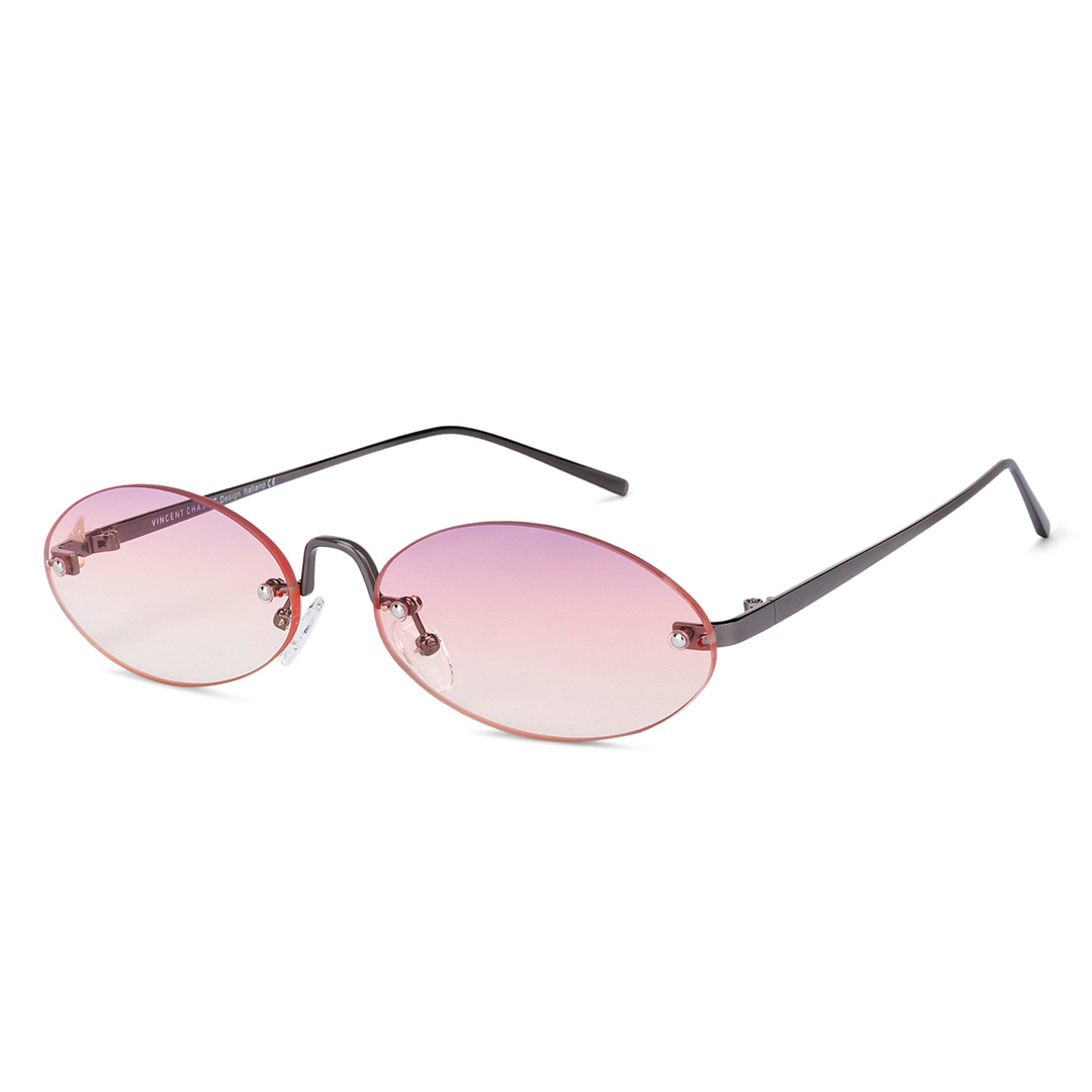 Vincent Chase Online Gunmetal Rimless Round right side