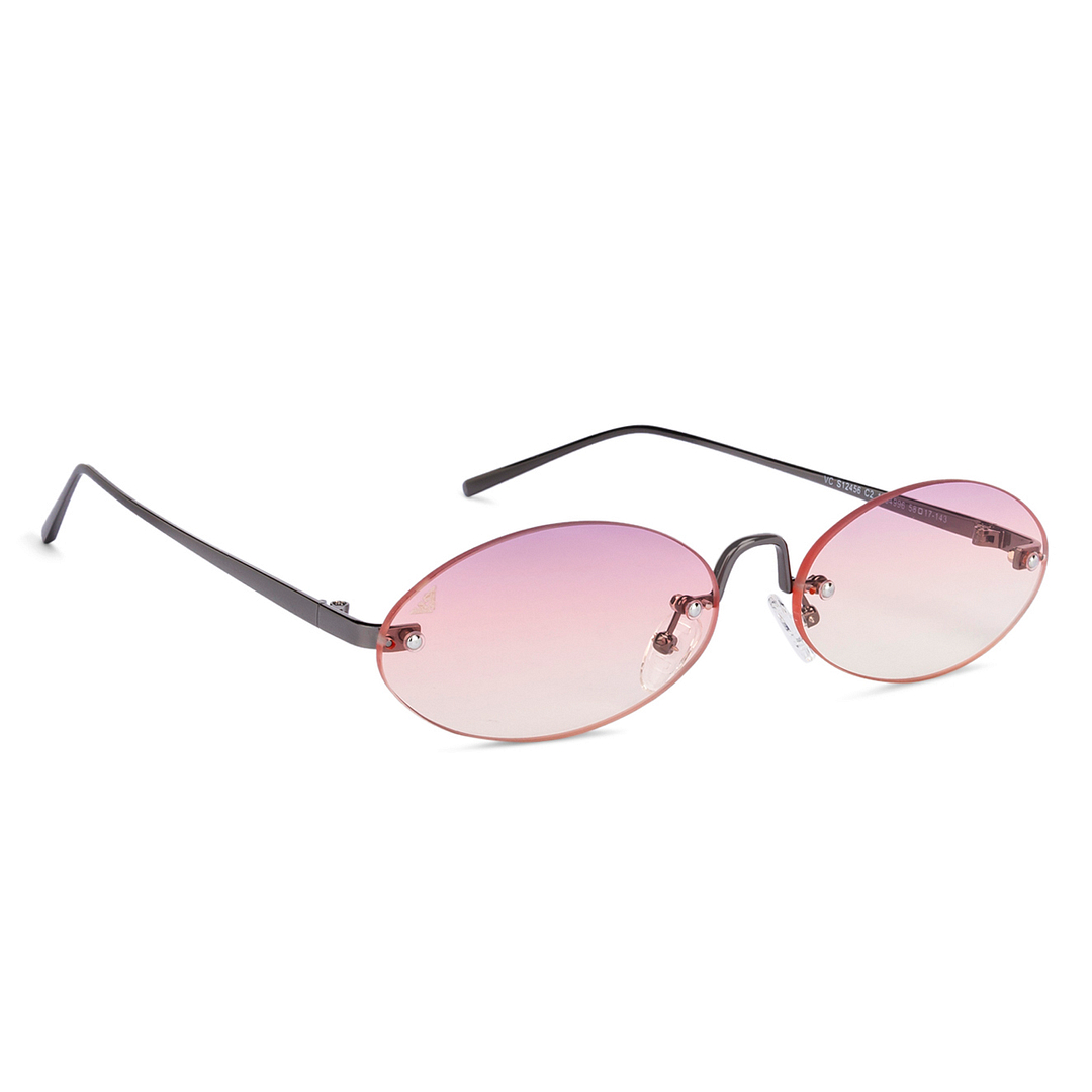 Vincent Chase Online Gunmetal Rimless Round left side