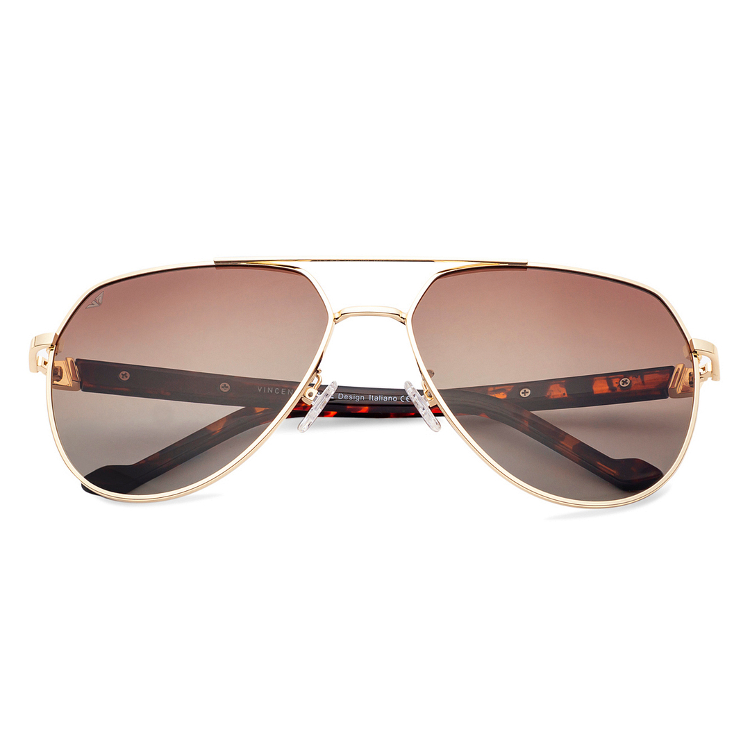 Vincent Chase Online Gold Full Rim Aviator left side
