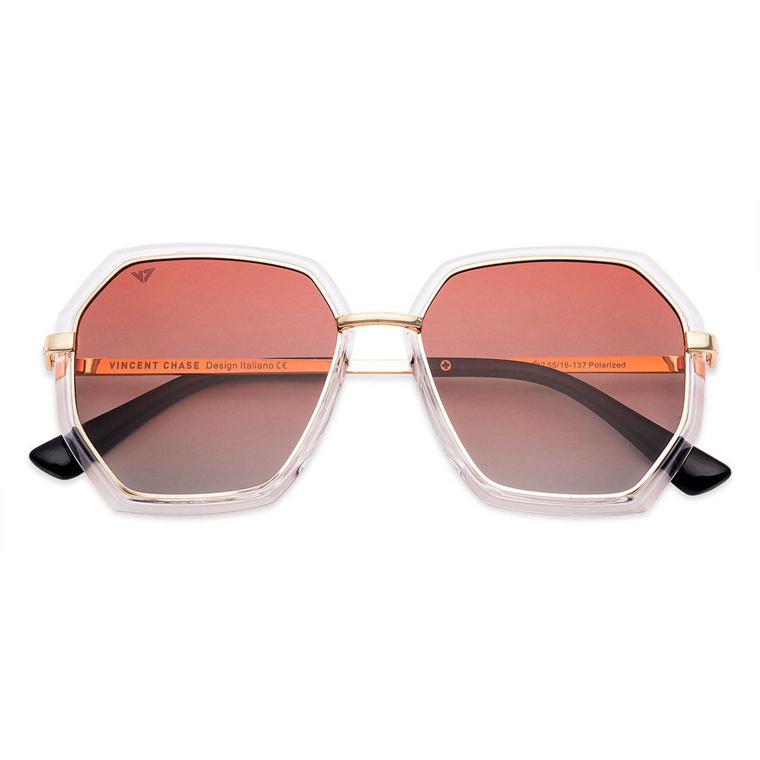 Vincent Chase Online Gold Full Rim Geometric left side
