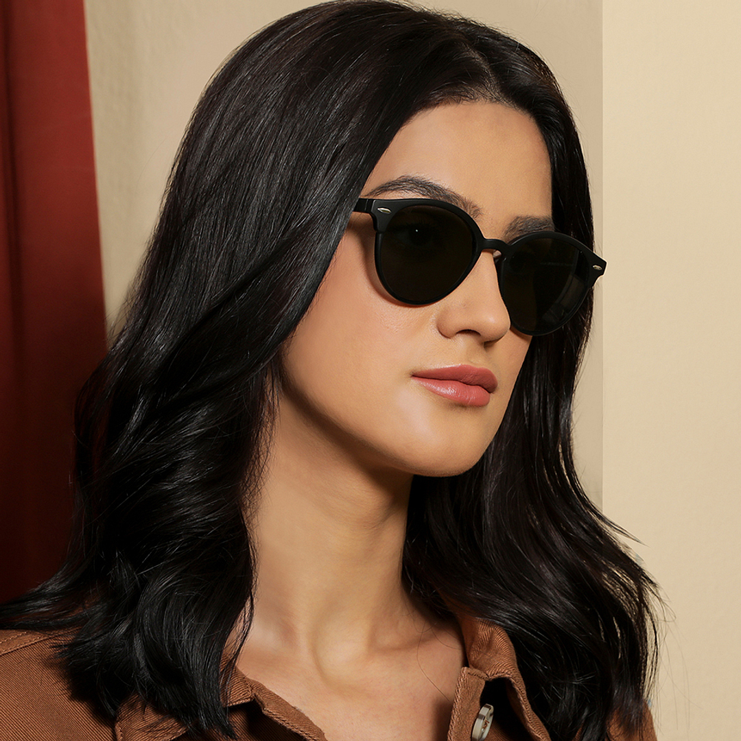 Vincent Chase Polarized Black Full Rim Round left side