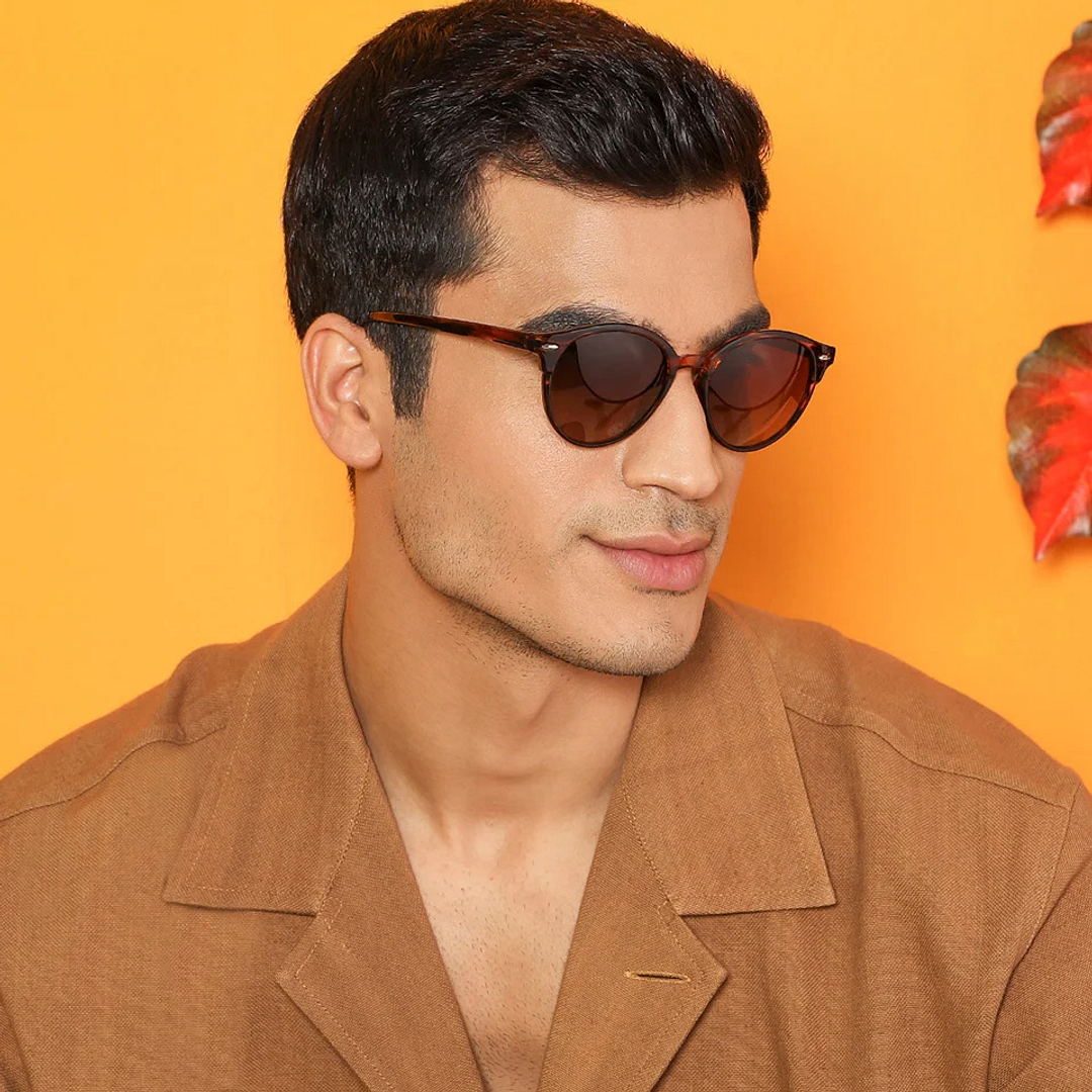 Vincent Chase Polarized Brown Full Rim Round left side