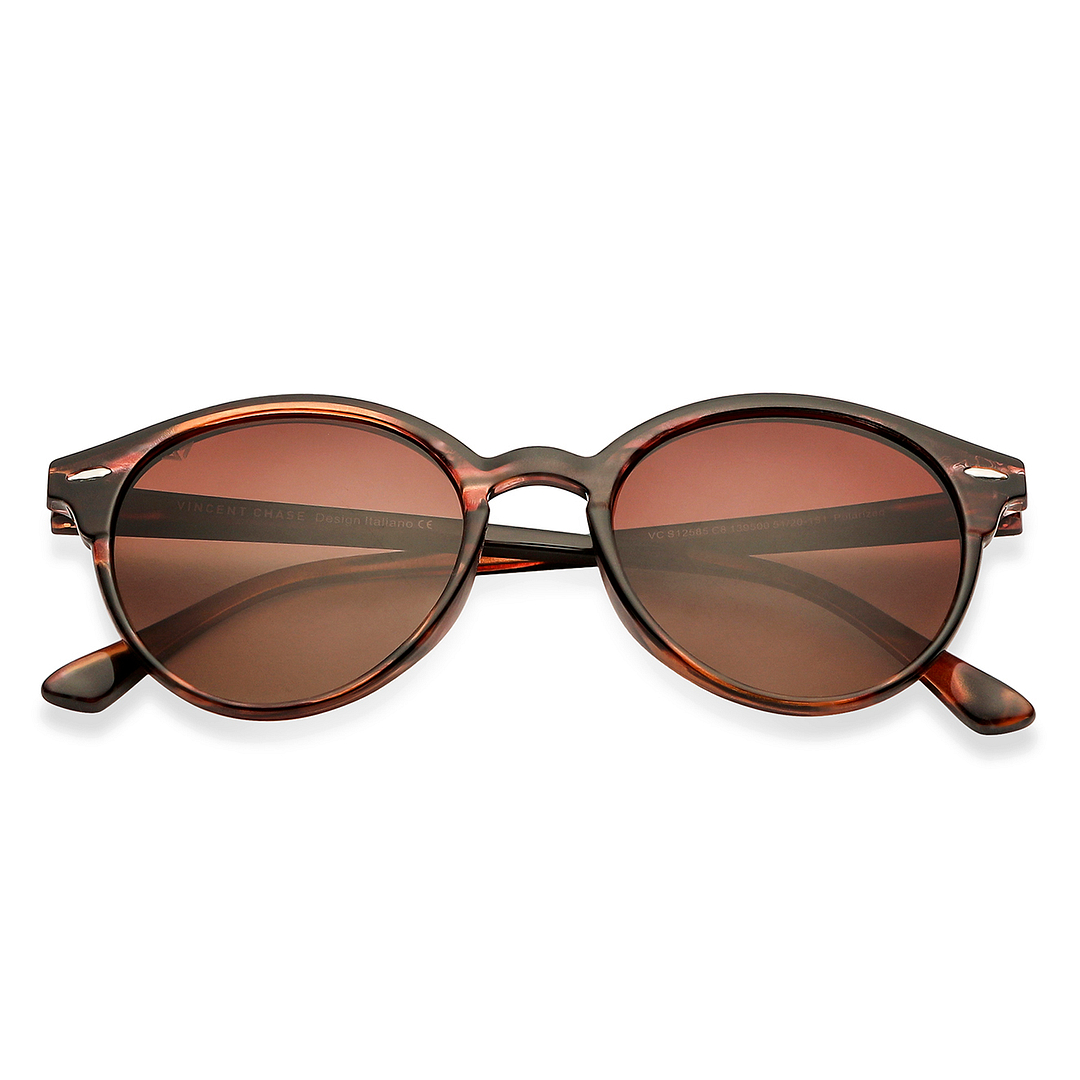 Vincent Chase Polarized Brown Full Rim Round right side