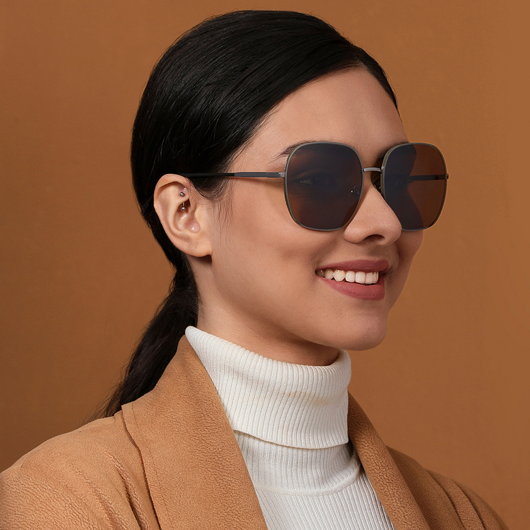 Vincent Chase Online Gunmetal Full Rim Rectangle left side