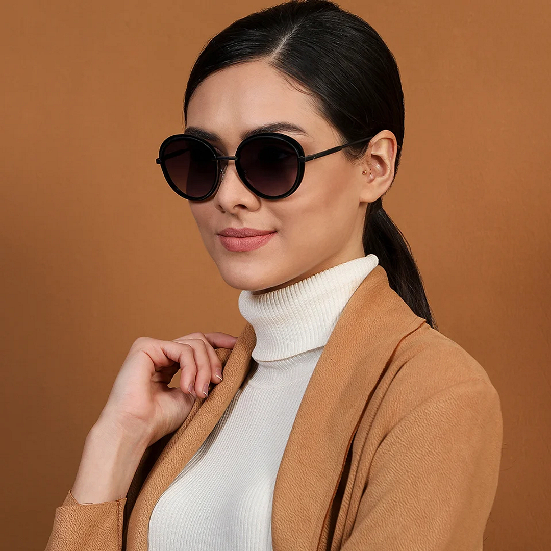 Vincent Chase Online Gunmetal Full Rim Cat Eye left side