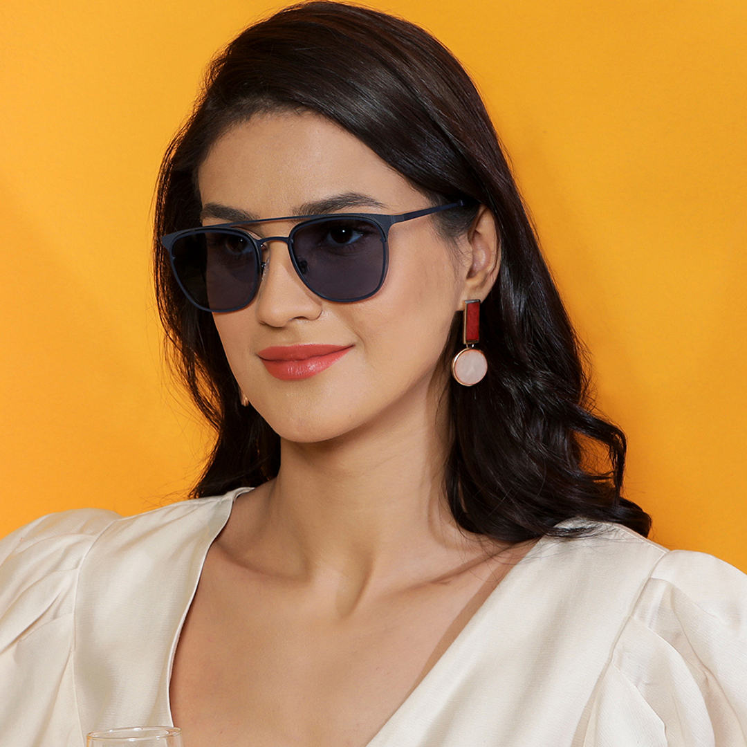 Vincent Chase Blue Full Rim Clubmaster left side