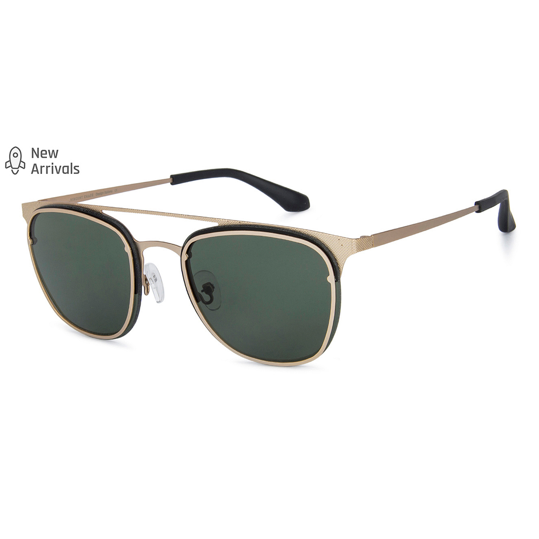 Buy Matte Gold Black Green Solid Full Rim Clubmaster Vincent Chase