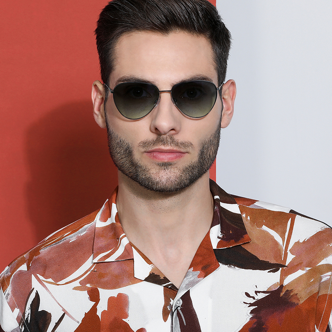 Vincent Chase Online Gunmetal Full Rim Aviator left side