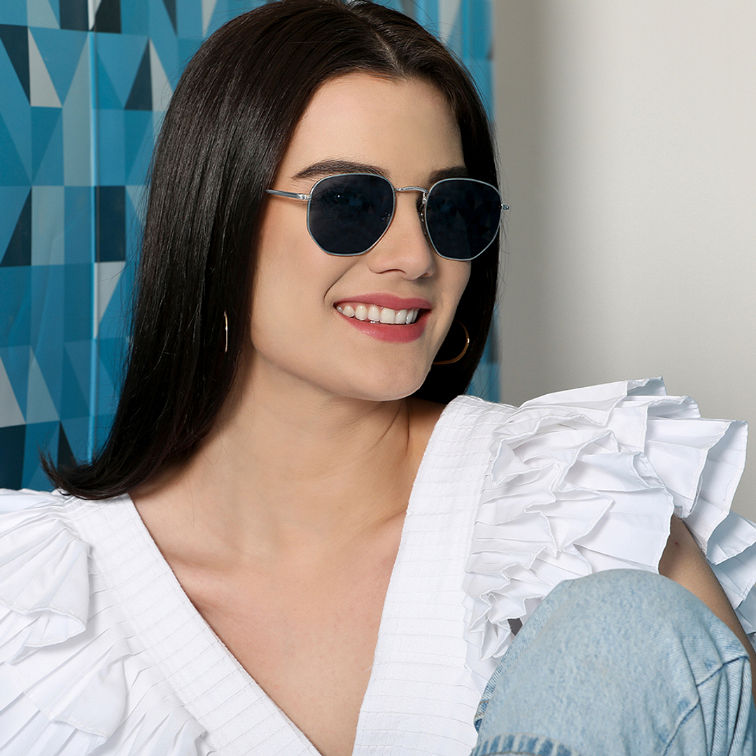 Vincent Chase Online Silver Full Rim Geometric left side