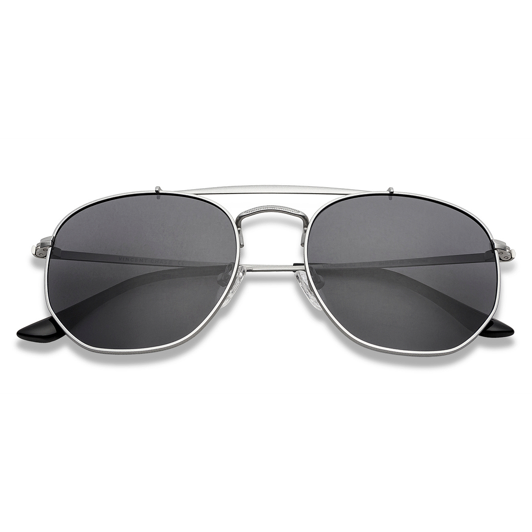 Vincent Chase Online Silver Full Rim Geometric left side