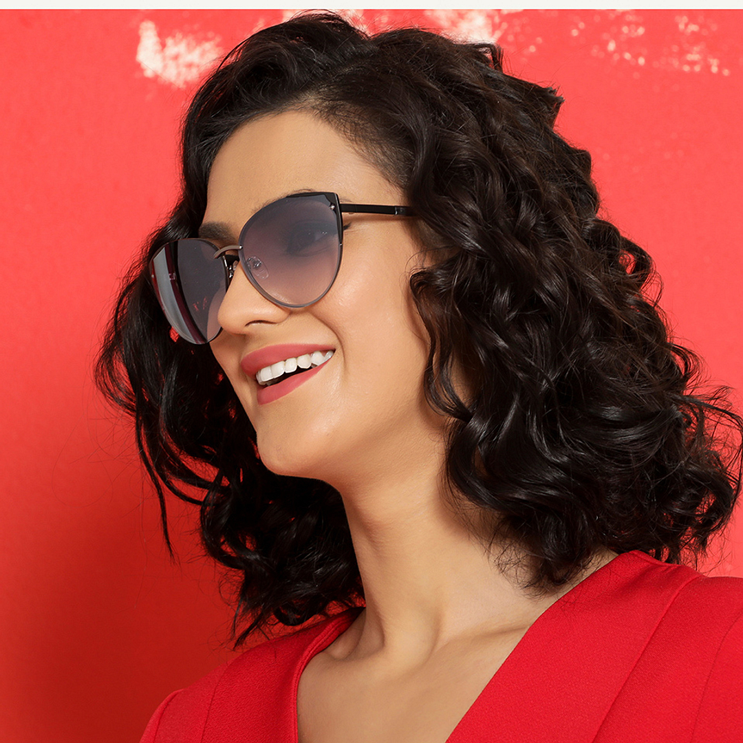 Vincent Chase Online Silver Full Rim Cat Eye right side