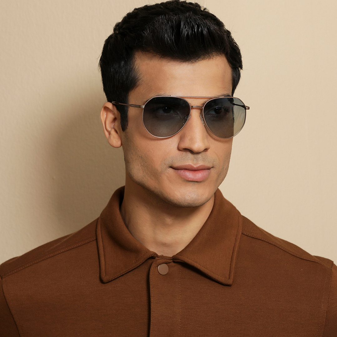 Vincent Chase Online Brown Full Rim Aviator left side