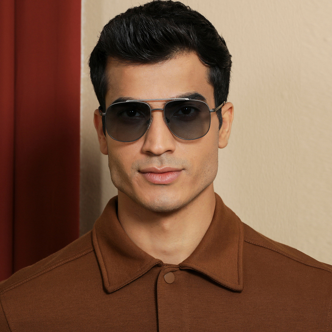 Vincent Chase Polarized Gunmetal Full Rim Rectangle left side