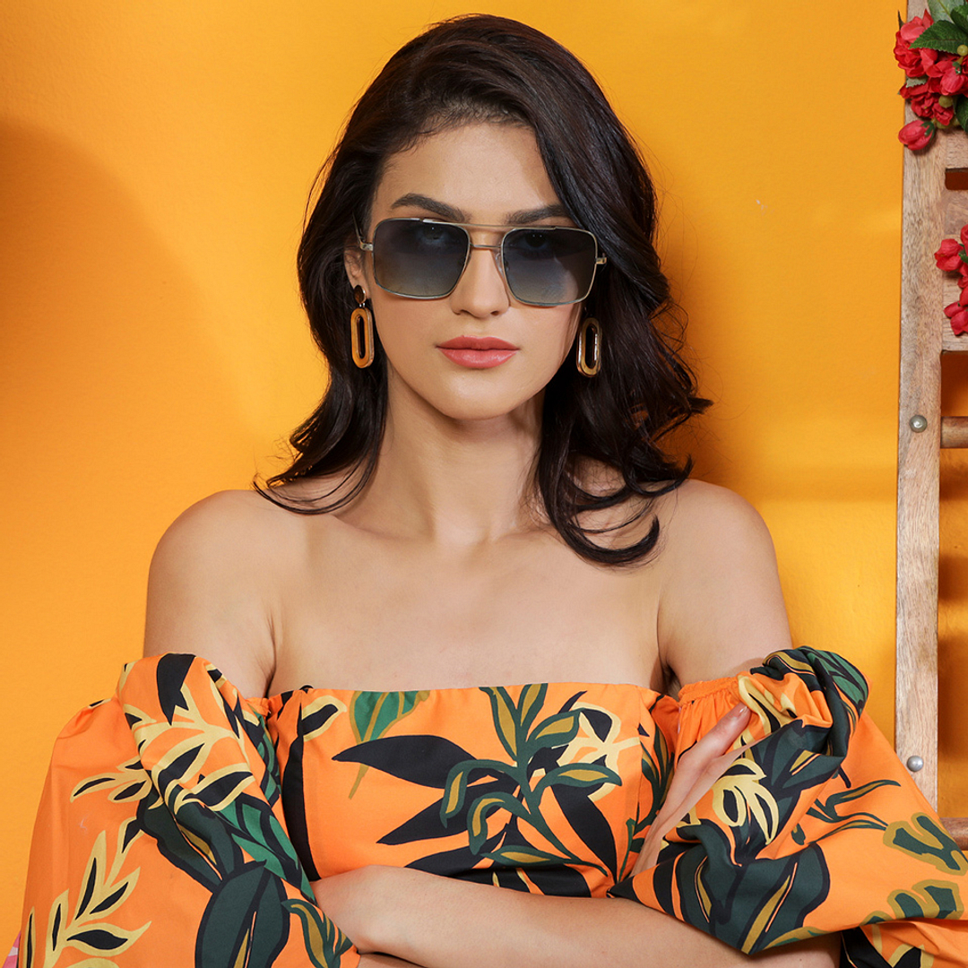 Vincent Chase Silver Full Rim Square left side