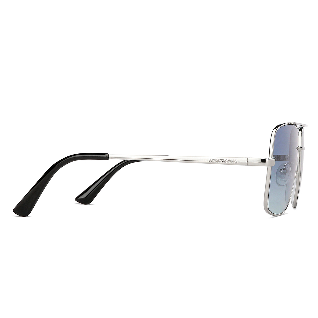 Vincent Chase Silver Full Rim Square left side