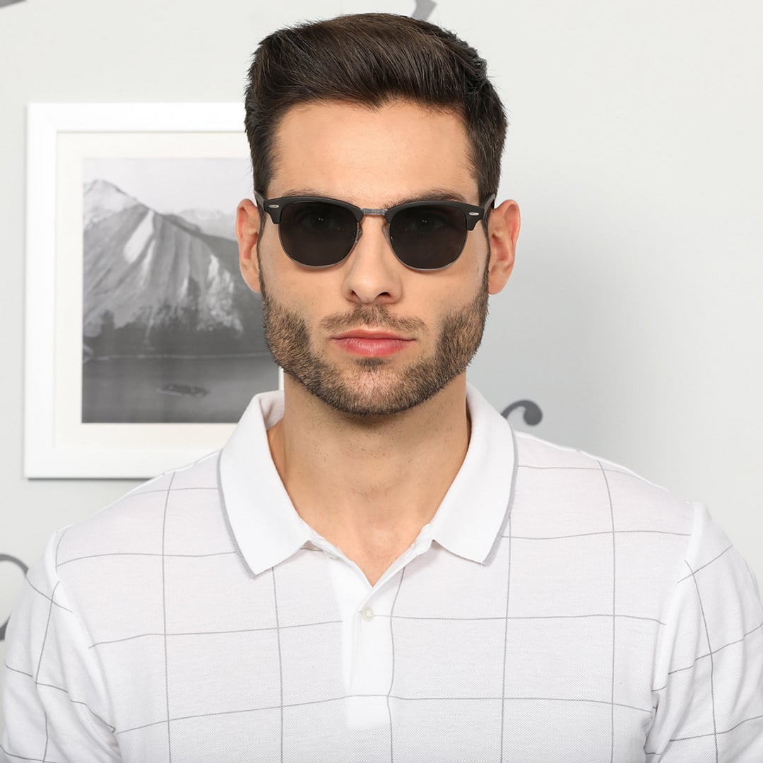 Vincent Chase Polarized Black Full Rim Clubmaster left side