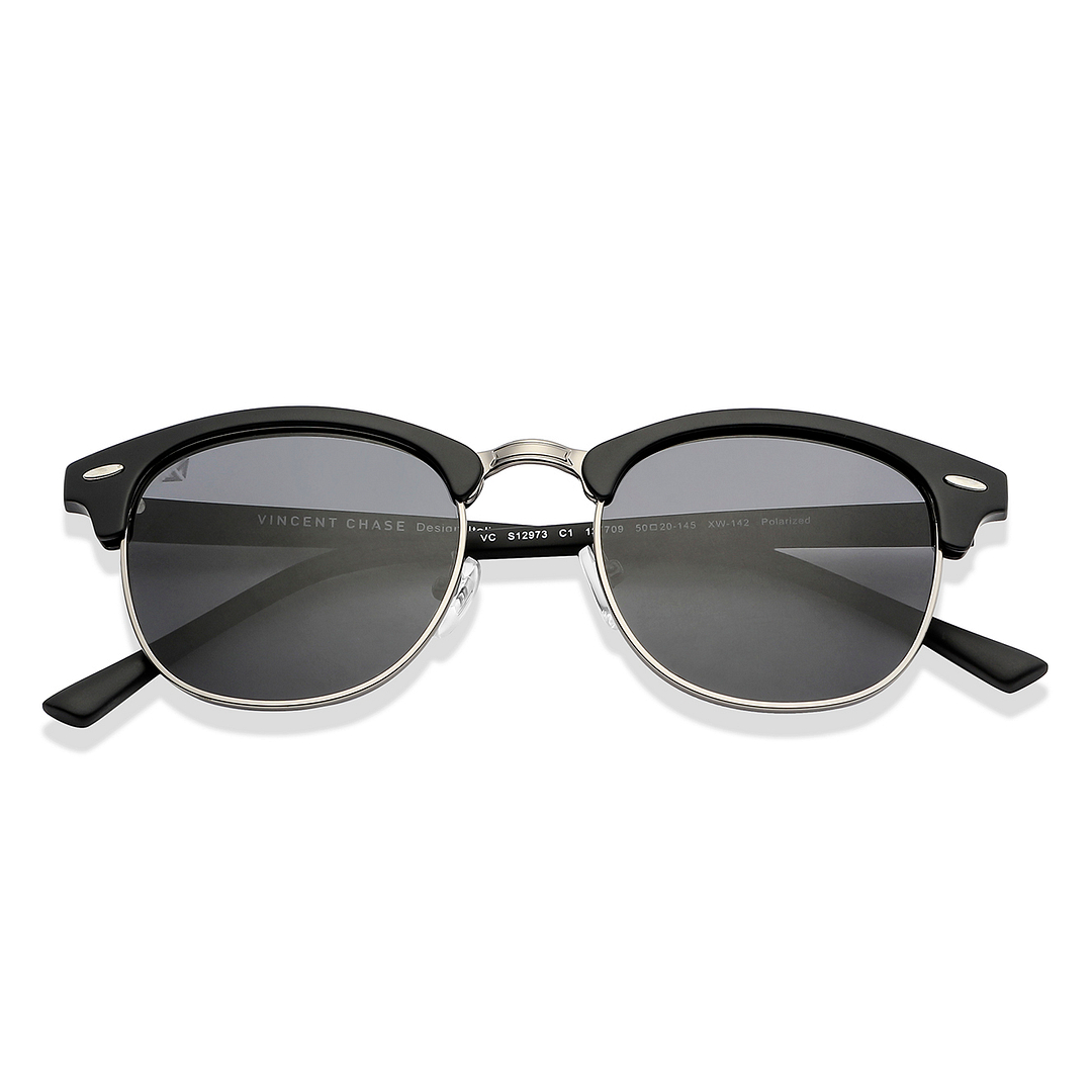 Vincent Chase Polarized Black Full Rim Clubmaster right side