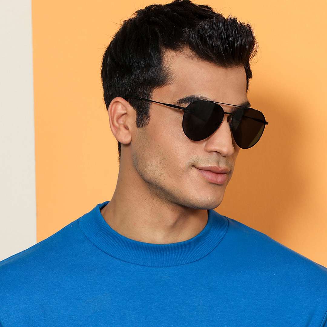 Vincent Chase Online Black Full Rim Aviator right side