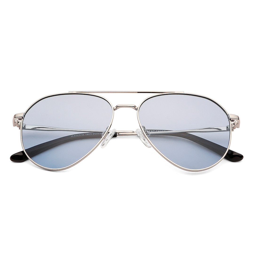 Vincent Chase Online Silver Full Rim Aviator left side