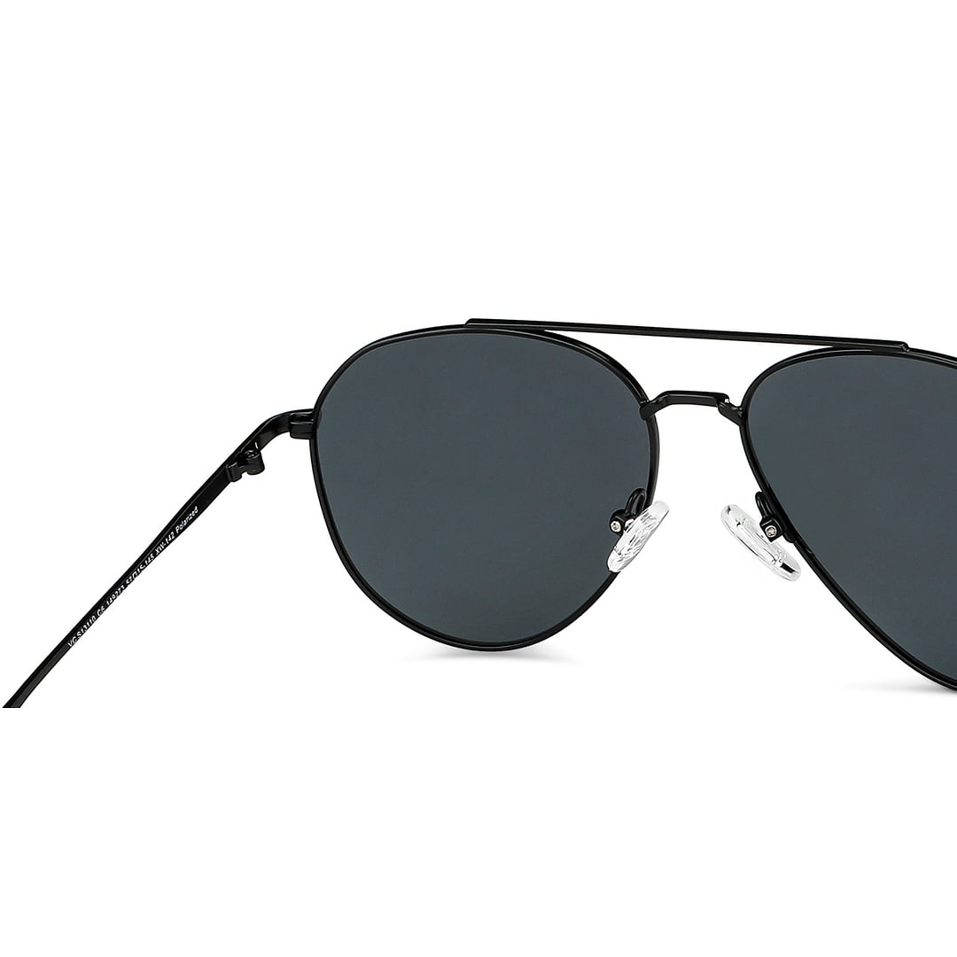 Vincent Chase Polarized Black Full Rim Aviator right side