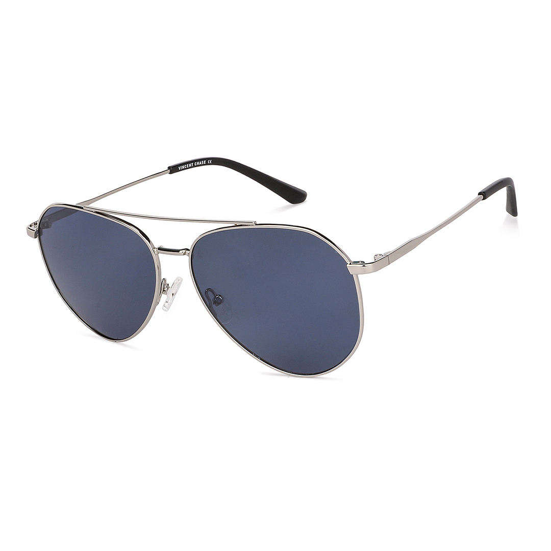 Vincent Chase Online Silver Full Rim Aviator left side