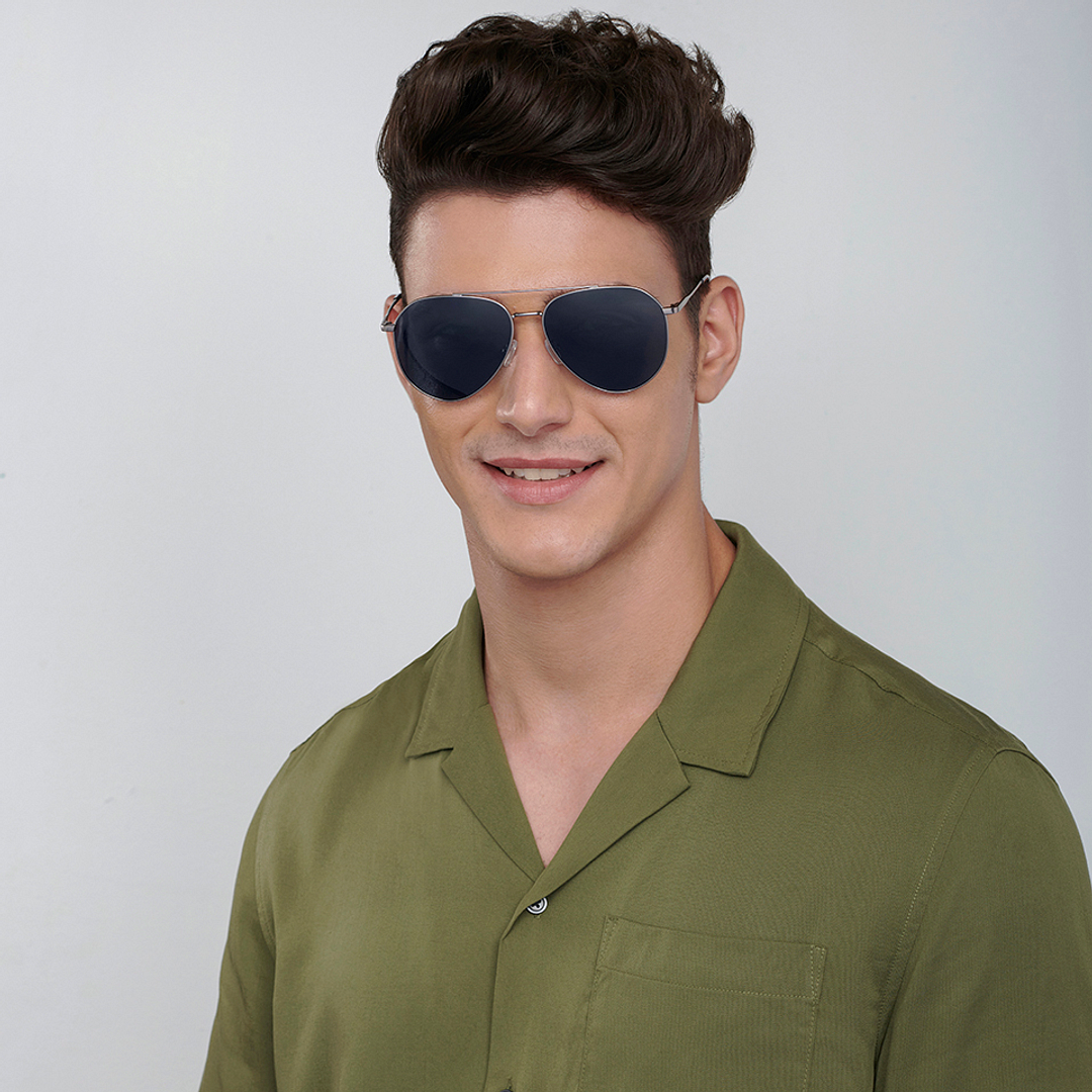 Vincent Chase Online Gunmetal Full Rim Aviator left side